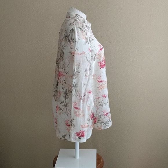 j.jill Sheer Long Sleeve Silk Blend Blouse - Picture 2 of 10